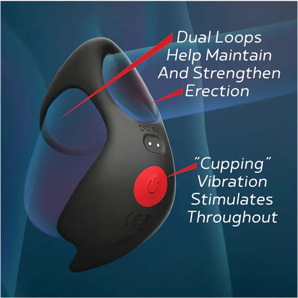 Red Dot Rings - V3 - USB Rechargeable Vibrating Cock & Ball Ring with Remote